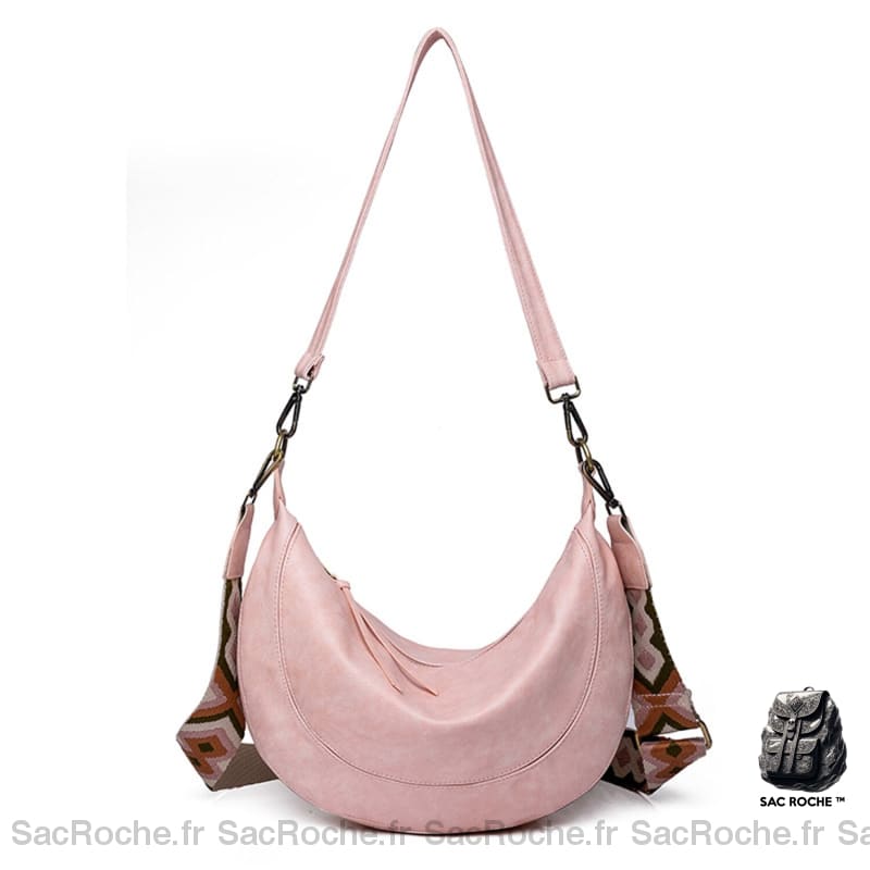 Sac Besace Cuir Femme Rose