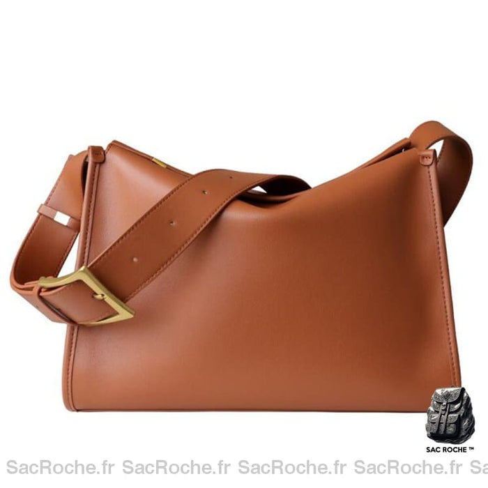 Sac Besace Cuir Femme Souole Camel / 30X22X14 Cm