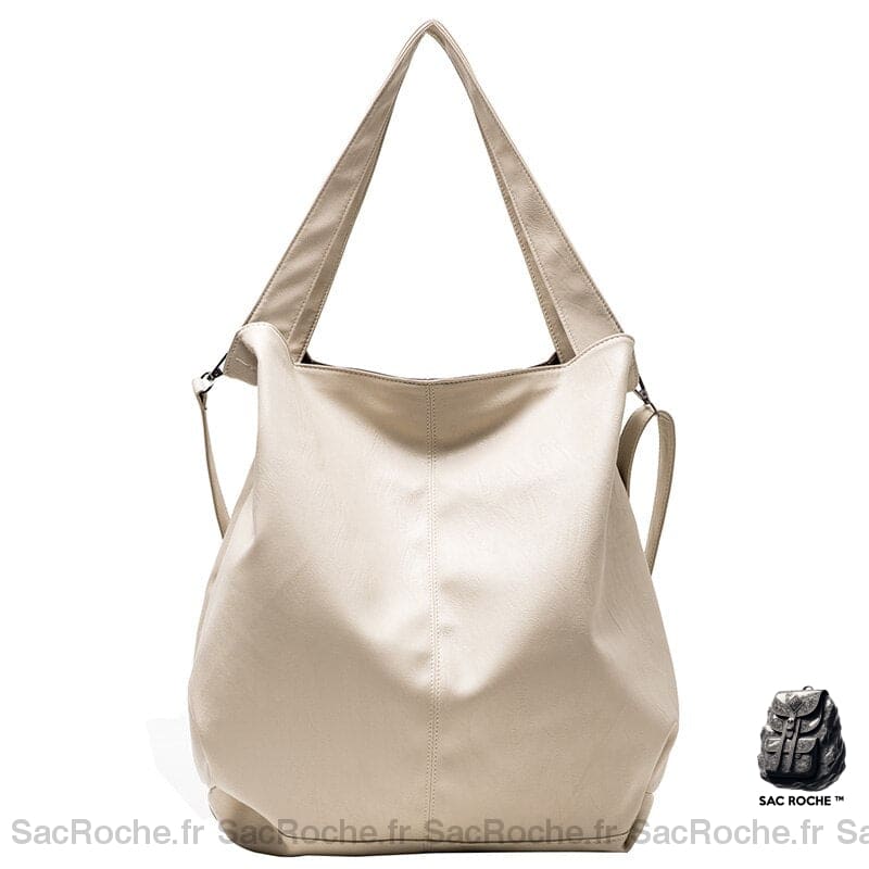 Sac Besace Cuir Femme Souple Blanc / 40Cm X 10Cm