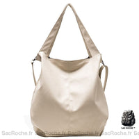 Sac Besace Cuir Femme Souple - modèle Blanc / 40cm x 10cm x 40cm - Sac Roche ™