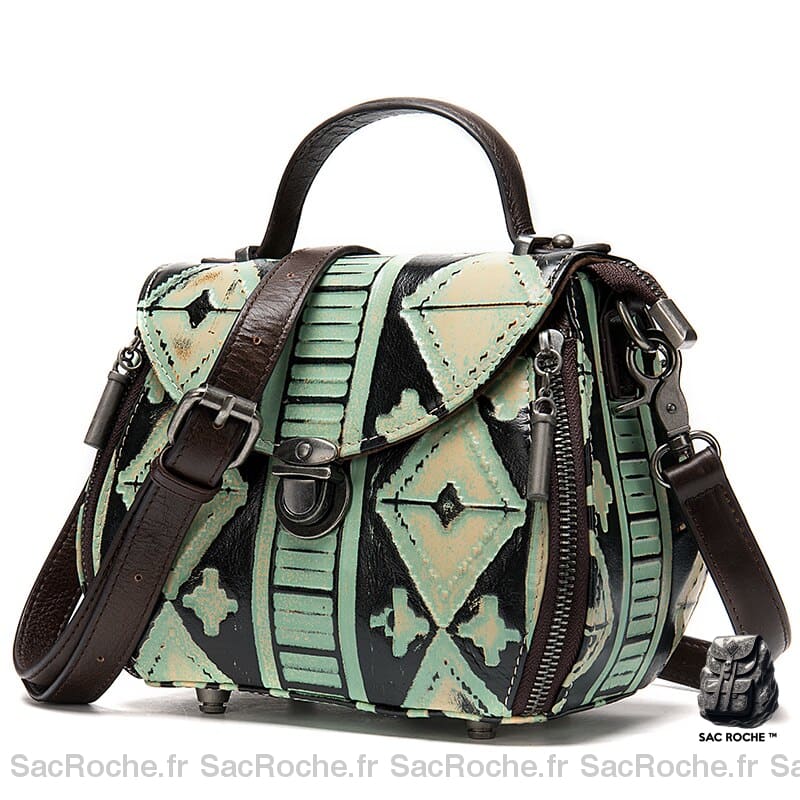 Sac Besace Cuir Femme Vert