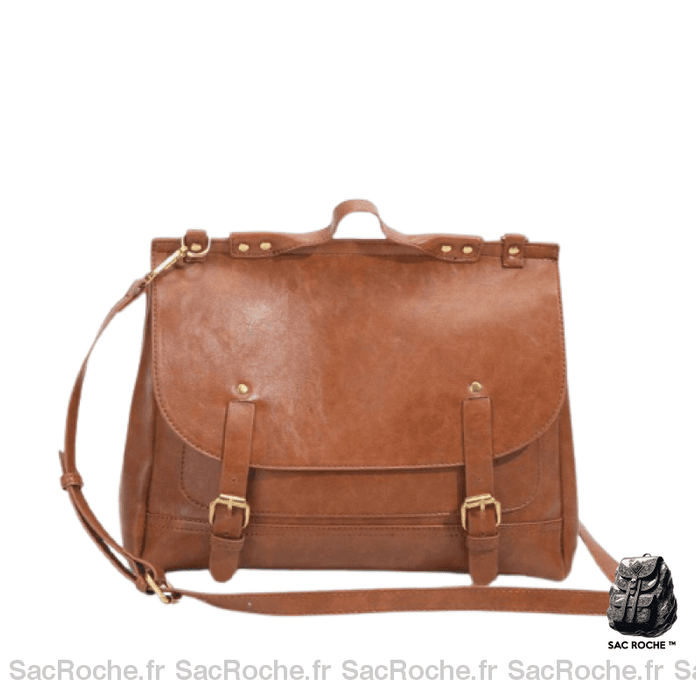 Sac Besace Cuir Marron Femme Boucles