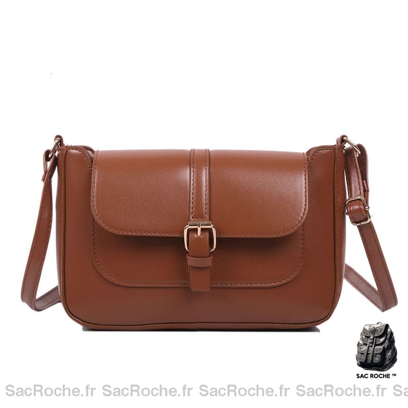 Sac Besace Cuir Marronclair Femme