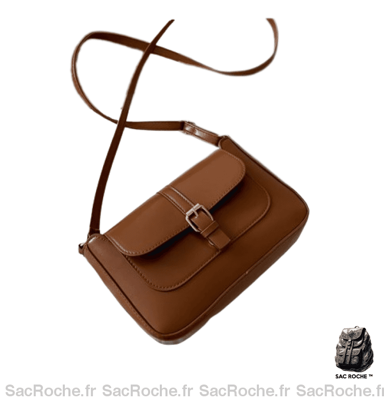 Sac Besace Cuir Marronclair Marron / 22X14X5Cm Femme