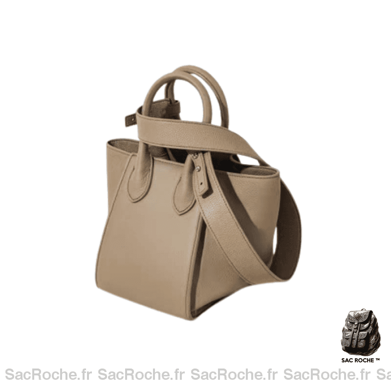 Sac Besace Cuir Naturel Femme Kaki / 21X19X10 Cm