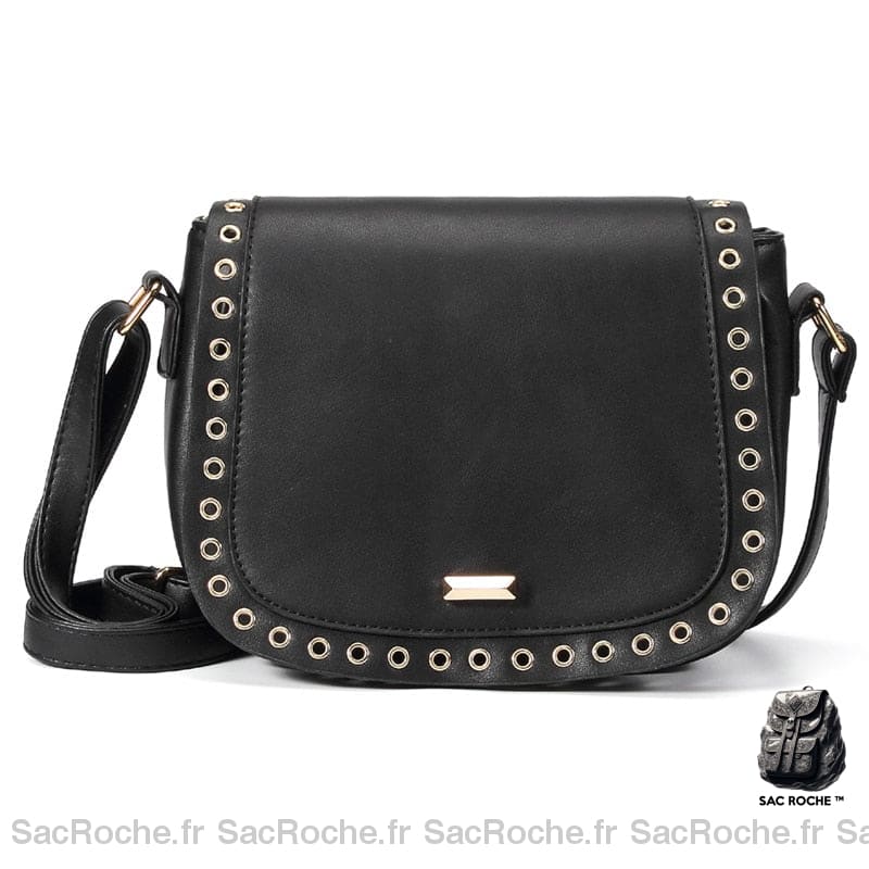Sac Besace Cuir Noir Femme / 26X17Cm