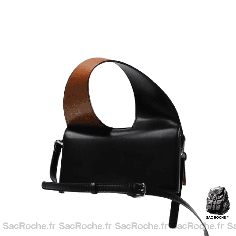 Sac Besace Cuir Noir Femme