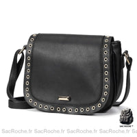 Sac Besace Cuir Noir Femme