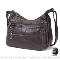 Sac Besace Cuir Souple Femme - modèle Café - Sac Roche ™