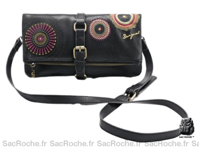 Sac Besace Cuir Souple Noir Femme