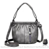 Sac Besace Cuir Souple Printemps Femme Gris