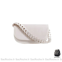 Sac Besace Cuir Véritable Femme - modèle Blanc / 24 x 5.5 x 13cm - Sac Roche ™