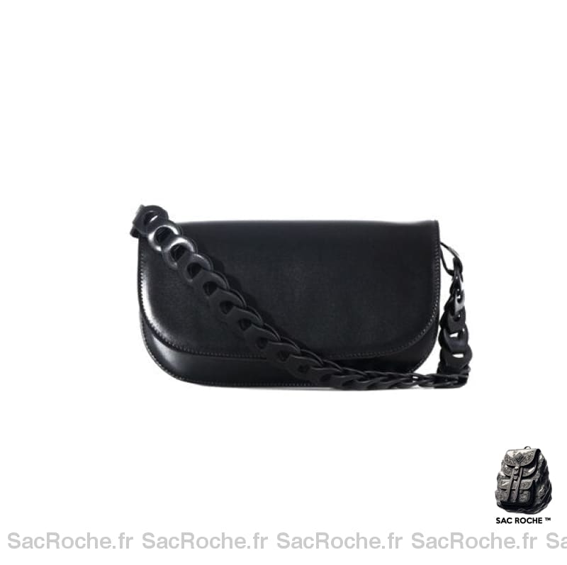 Sac Besace Cuir Véritable Femme Noir / 24 X 5.5 13Cm