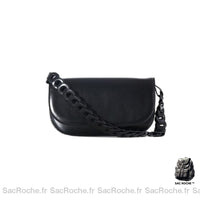 Sac Besace Cuir Véritable Femme - modèle Noir / 24 x 5.5 x 13cm - Sac Roche ™