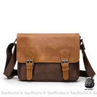 Sac Besace Cuir Vintage Femme - modèle Marron - Sac Roche ™