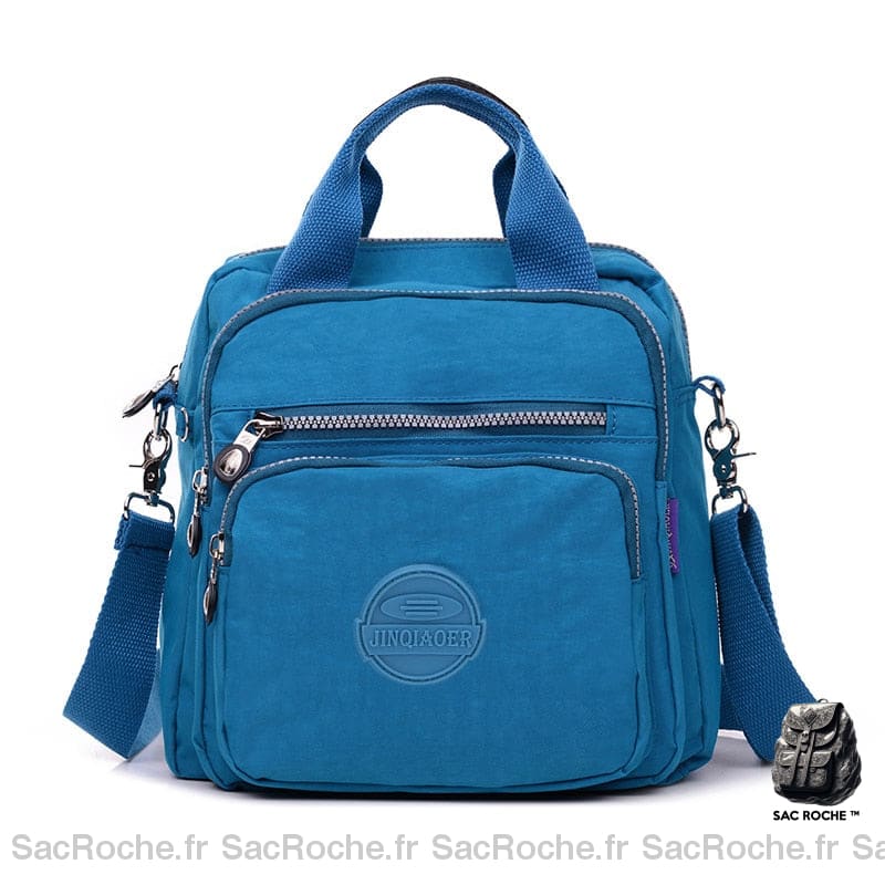 Sac Besace Femme À Fermeture Éclair Bleu / 25X15X26Cm