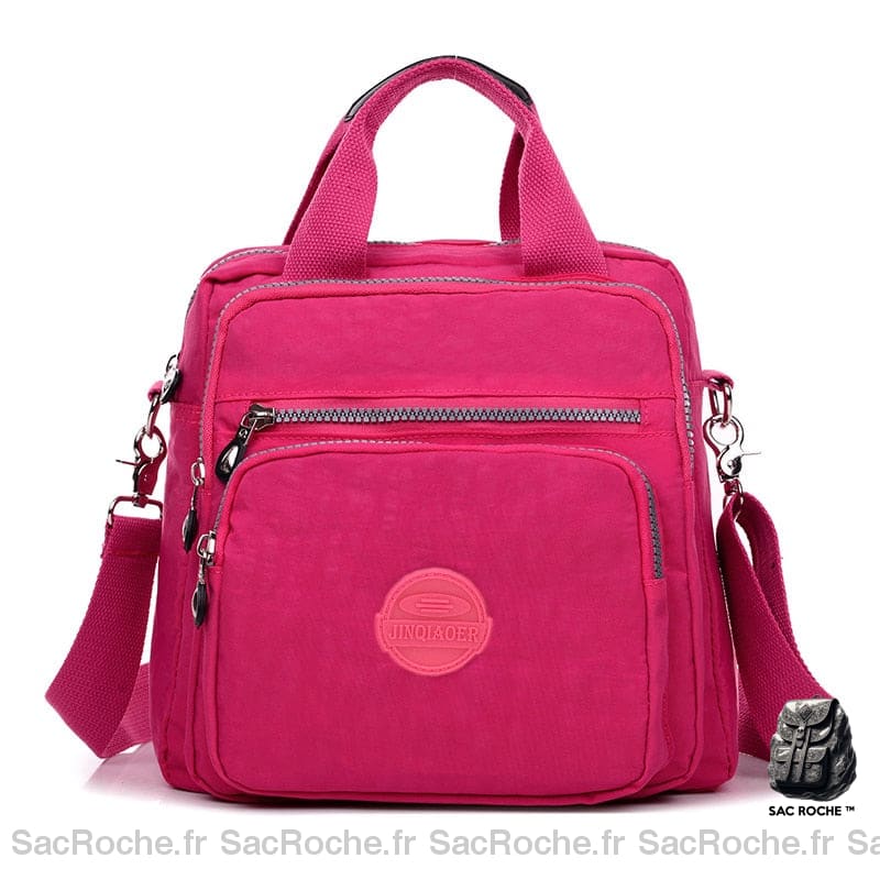 Sac Besace Femme À Fermeture Éclair Fuschia / 25X15X26Cm