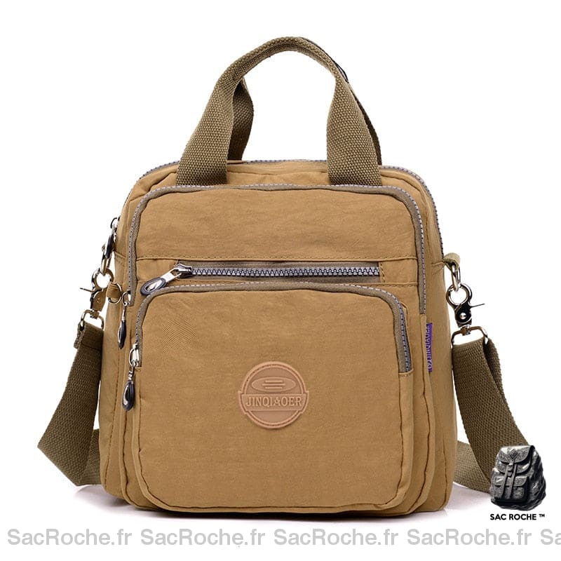 Sac Besace Femme À Fermeture Éclair Kaki / 25X15X26Cm