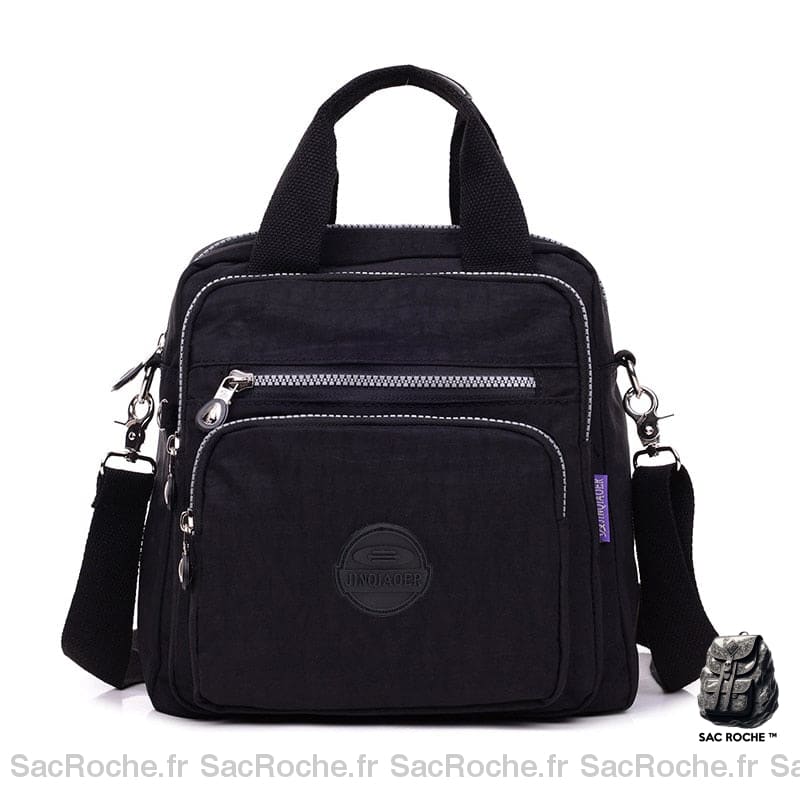 Sac Besace Femme À Fermeture Éclair Noir / 25X15X26Cm