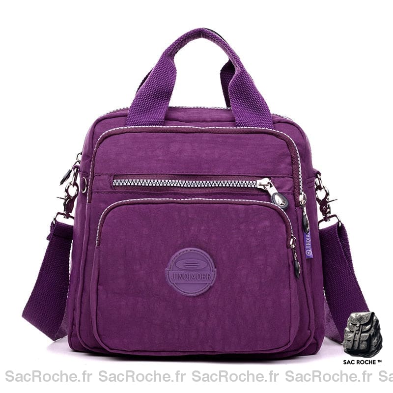 Sac Besace Femme À Fermeture Éclair Violet / 25X15X26Cm