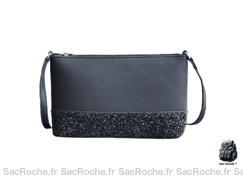 Sac Besace Femme À Paillettes Bleu Marine / 24X4.5X15Cm