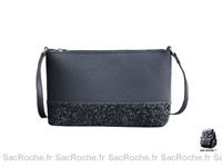 Sac Besace Femme à Paillettes - modèle Bleu marine / 24x4.5x15cm - Sac Roche ™