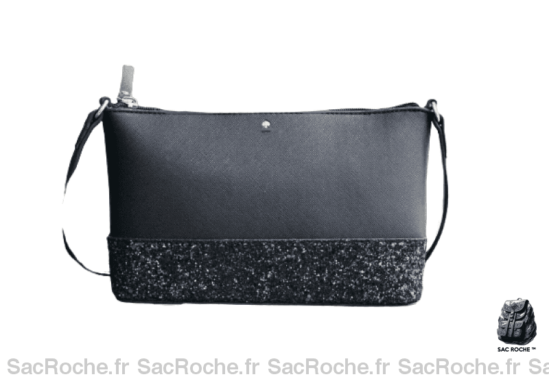 Sac Besace Femme À Paillettes Noir / 24X4.5X15Cm
