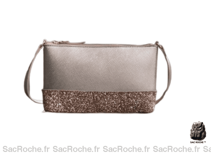 Sac Besace Femme À Paillettes Rose Pâle / 24X4.5X15Cm
