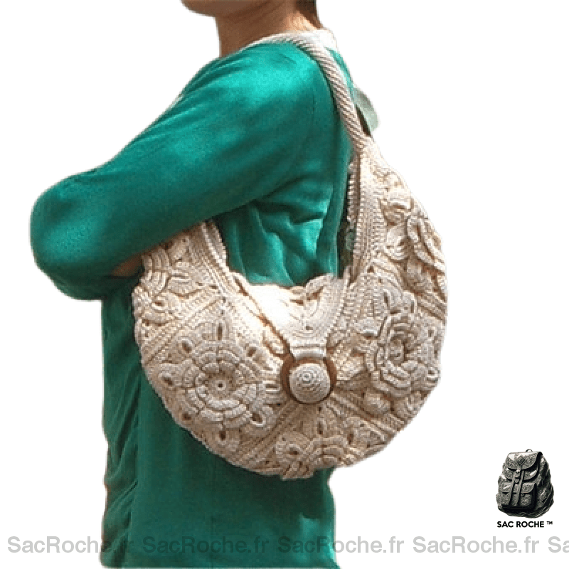 Sac Besace Femme Artisanal Blanc Cassé