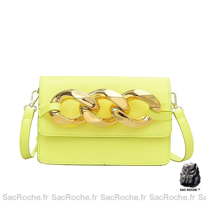 Sac Besace Femme Avec Chaine Vert / 22Cm X16Cm X7Cm