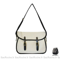Sac Besace Femme Blanc Tissu