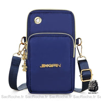 Sac Besace Femme Bleu Cuir Cerise / 10X18Cm