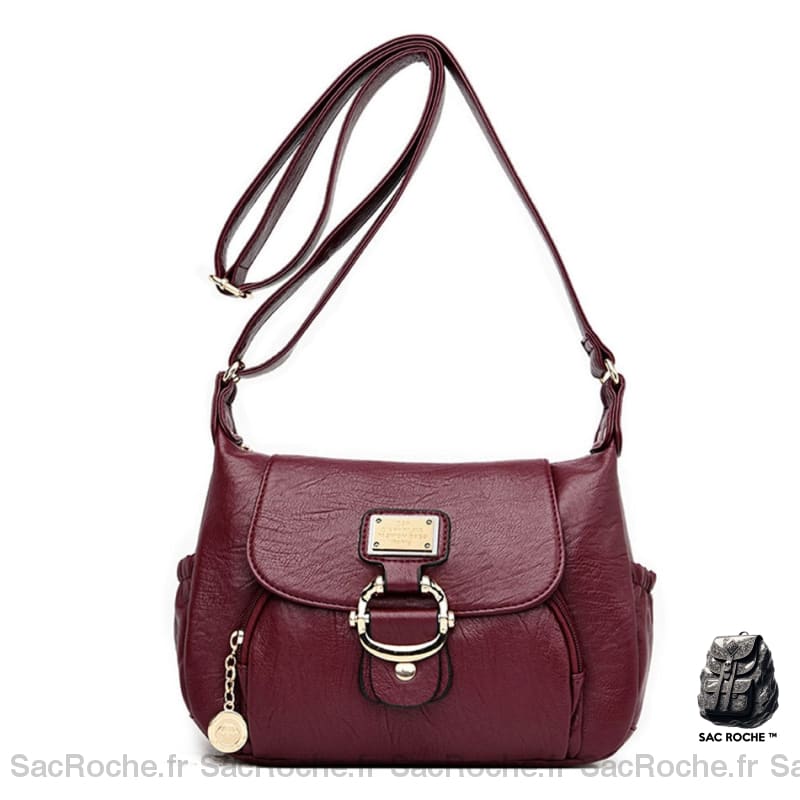 Sac Besace Femme Bordeaux / 26X20X9Cm