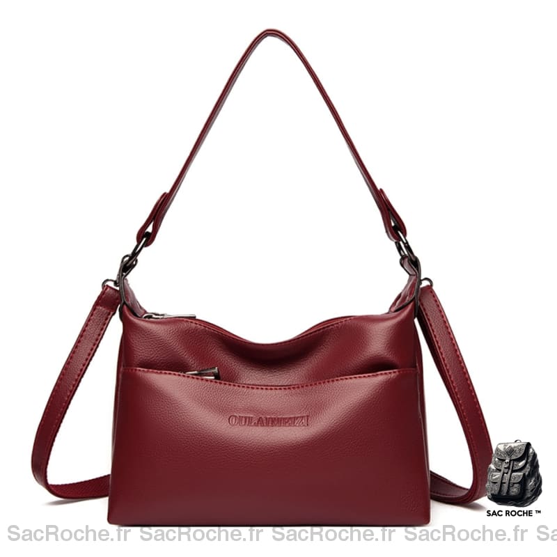 Sac Besace Femme Bordeaux - Style Élégant / 25X15X13Cm