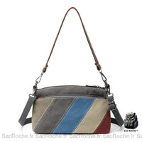 Sac Besace Femme Coloré - modèle Gris / 24x16x7 cm - Sac Roche ™