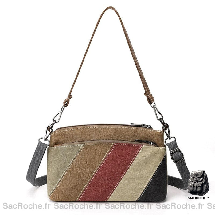 Sac Besace Femme Coloré Kaki / 24X16X7 Cm