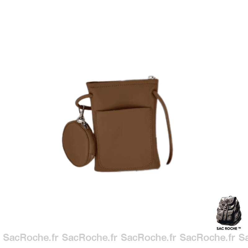 Sac Besace Femme Compact Marron / 13Cm X17.5Cm