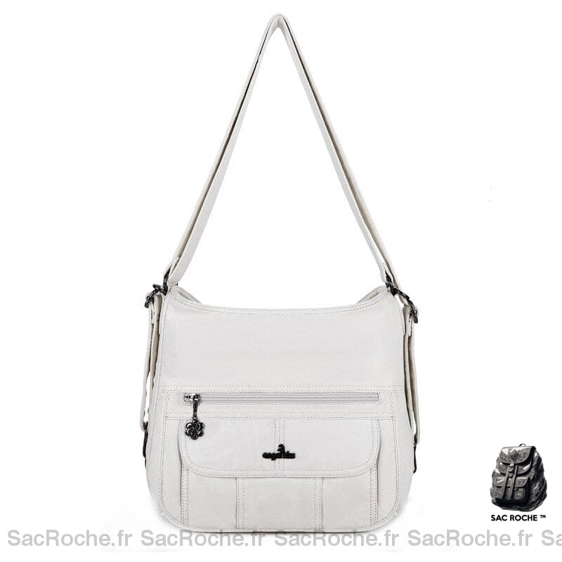 Sac Besace Femme Cours Blanc