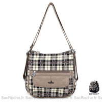 Sac Besace Femme Cours - modèle Blanc à carreaux - Sac Roche ™