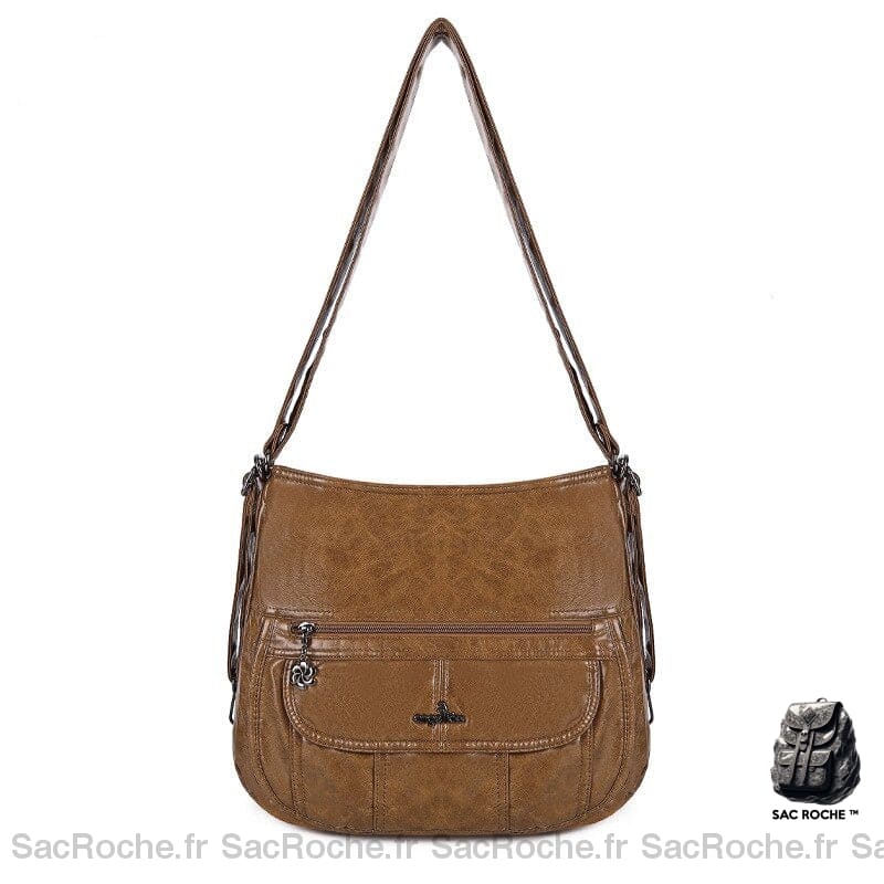 Sac Besace Femme Cours Marron