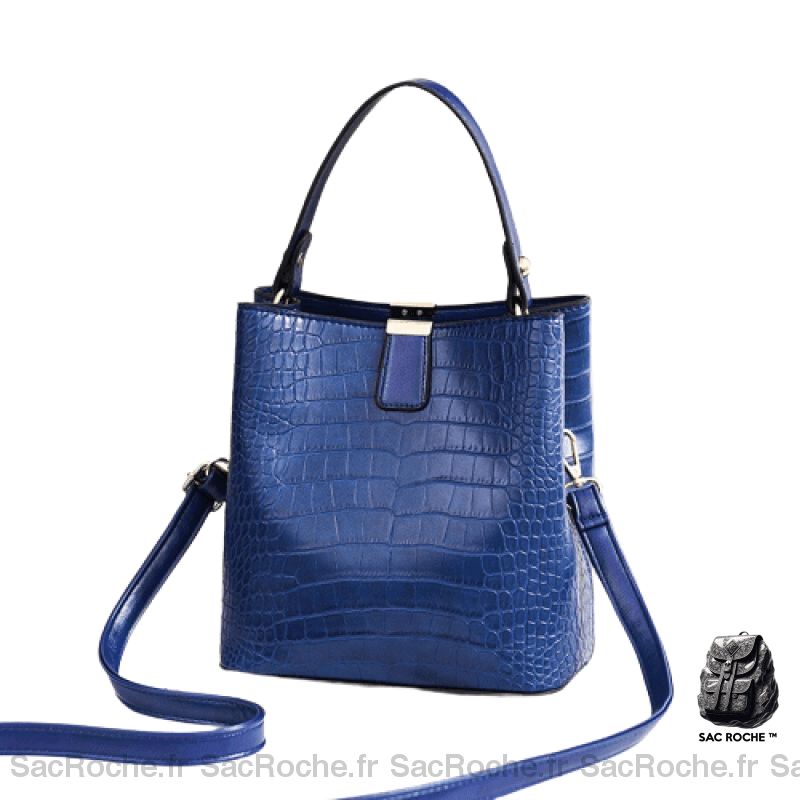 Sac Besace Femme Croco - Style Élégant Bleu