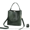 Sac Besace Femme Croco - Style Élégant Vert Armé