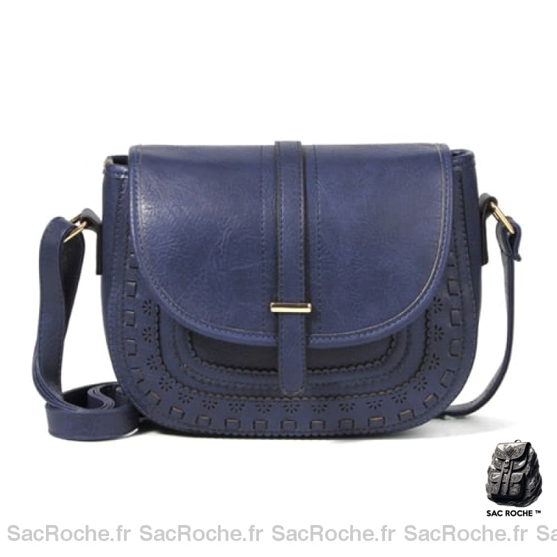 Sac Besace Femme Cuir Bleu