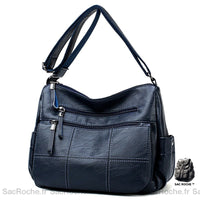 Sac Besace Femme Cuir - modèle Bleu marine - Sac Roche ™