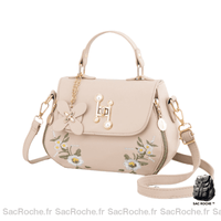 Sac Besace Femme Cuir Fermeture éclaire - modèle Kaki - Sac Roche ™