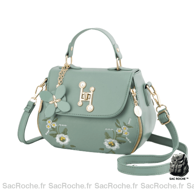 Sac Besace Femme Cuir Fermeture Éclaire Vert