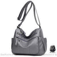 Sac Besace Femme Cuir - modèle Gris - Sac Roche ™