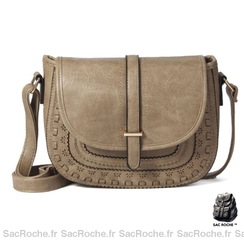 Sac Besace Femme Cuir Kaki