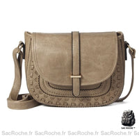 Sac Besace Femme Cuir - modèle Kaki - Sac Roche ™