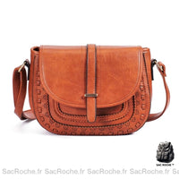 Sac Besace Femme Cuir - modèle Marron - Sac Roche ™